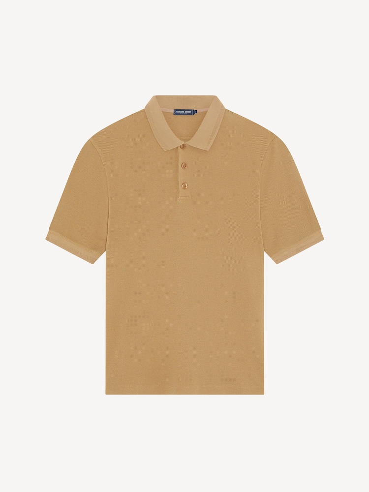 Frescobol Carioca Natural Horacio Linen Blend Piquet Short Sleeve Polo Shirt - Image 1 of 2