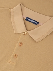Frescobol Carioca Natural Horacio Linen Blend Piquet Short Sleeve Polo Shirt - Image 2 of 2