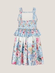 Monsoon Natural Rose Floral Satin Dress - Image 2 of 3