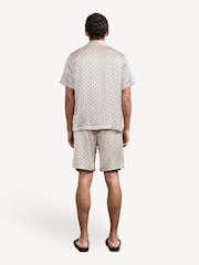Frescobol Carioca Natural Roberto Silk Short Sleeve Shirt Lotus Print - Image 2 of 4