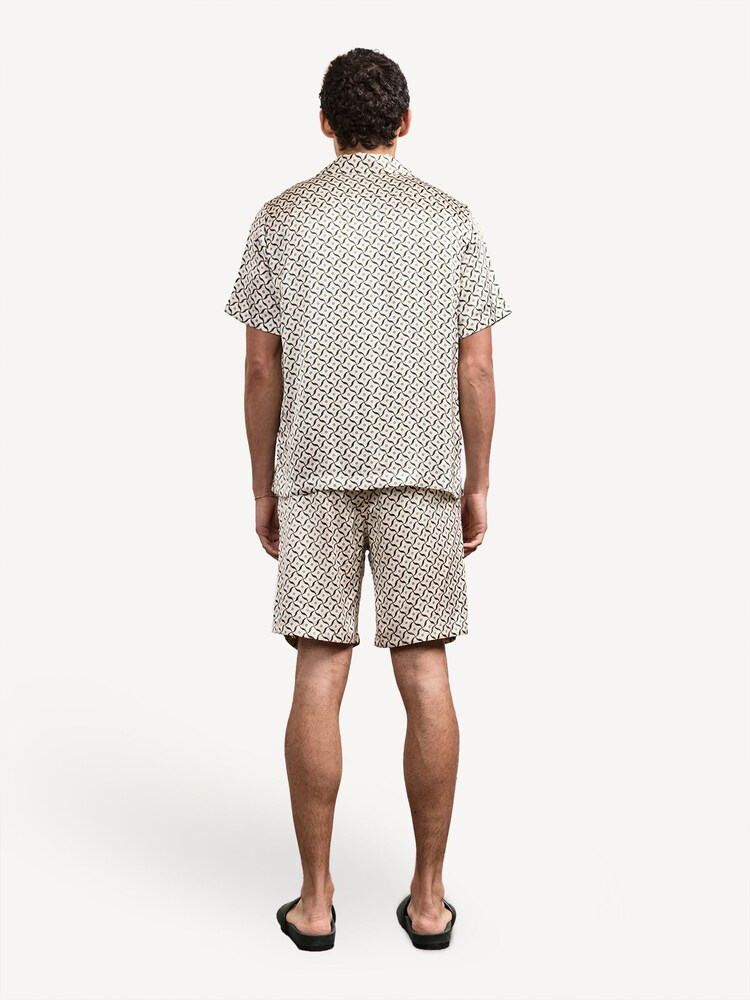 Frescobol Carioca Natural Roberto Silk Short Sleeve Shirt Lotus Print - Image 2 of 4