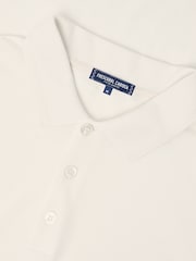 Frescobol Carioca White Horacio Linen Blend Piquet Short Sleeve Polo Shirt - Image 2 of 2