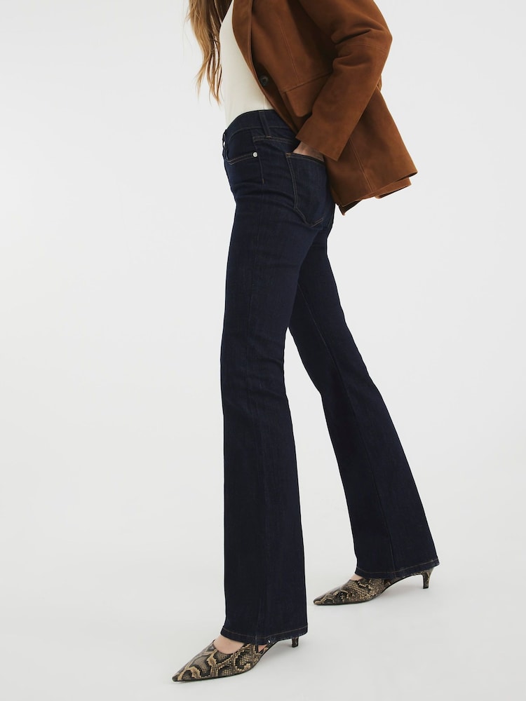 River Island Blue Mid Rise Bootcut Jeans - Image 1 of 5