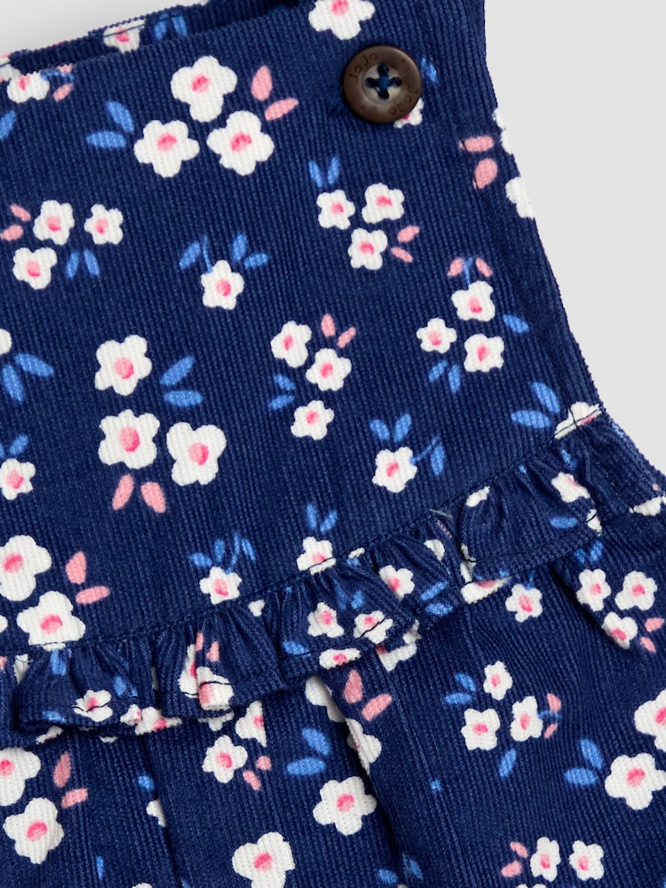 JoJo Maman Bébé Navy Blue Floral Cord Dungarees & Top Set - Image 6 of 6 JoJo Maman Bébé Navy Blue Floral Cord Dungarees & Top Set - Image 6 of 6