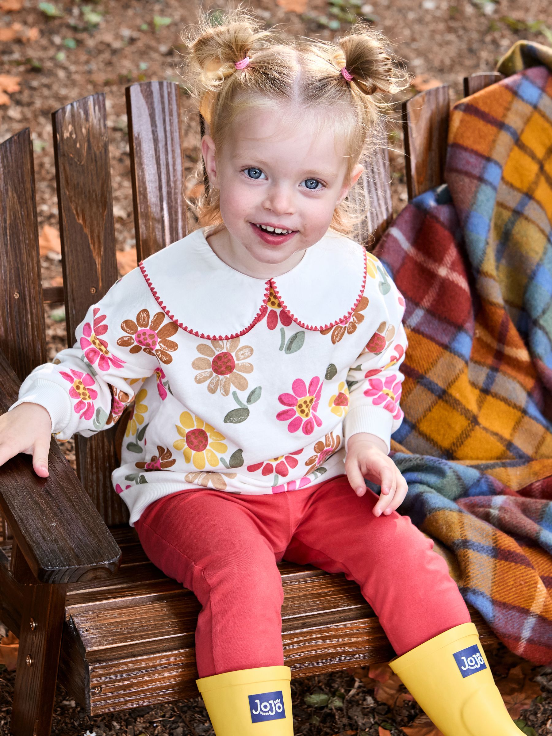 JoJo Maman Bébé Cream Printed Sweatshirt & Legging Set