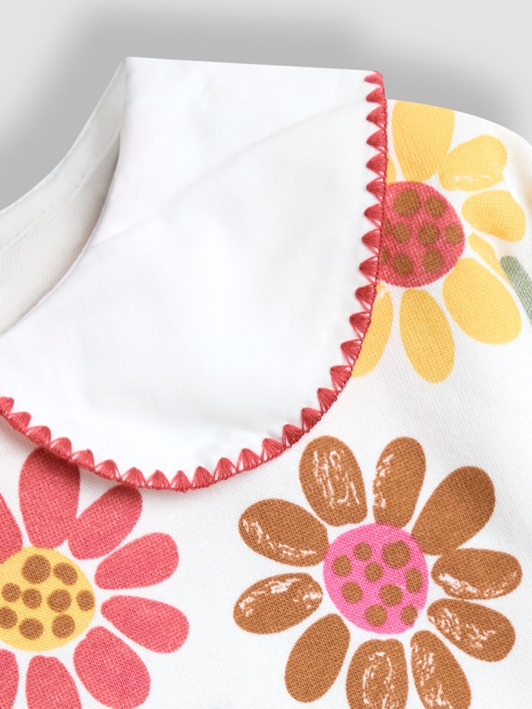 JoJo Maman Bébé Cream Autumn Flower Printed Sweatshirt & Leggings Set - Image 11 of 11 JoJo Maman Bébé Cream Autumn Flower Printed Sweatshirt & Leggings Set - Image 11 of 11