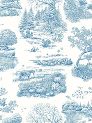 Ohpopsi Cobalt Eve Toile Wallpaper - Image 2 of 2