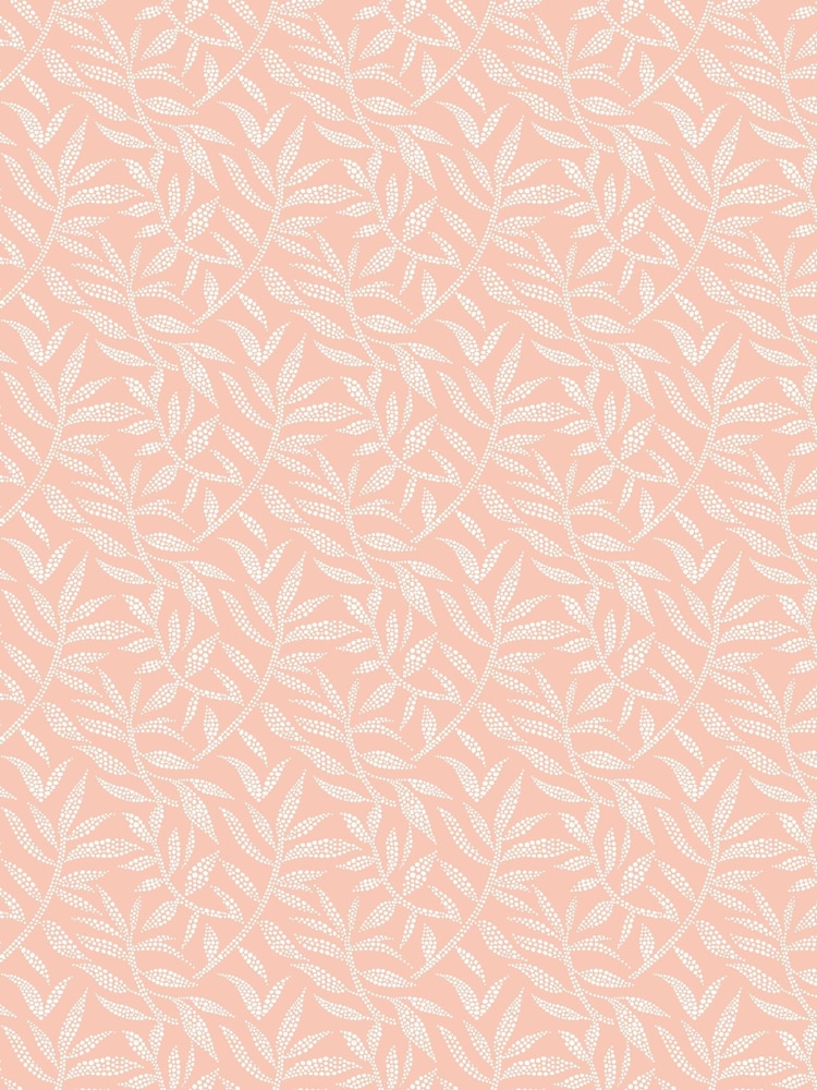 Ohpopsi Apricot Dotty Leaf Print Wallpaper - Image 2 of 2 Ohpopsi Apricot Dotty Leaf Print Wallpaper - Image 2 of 2