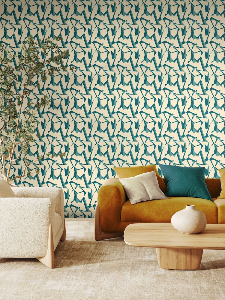 Ohpopsi Teal Wallpaper - Image 1 of 2