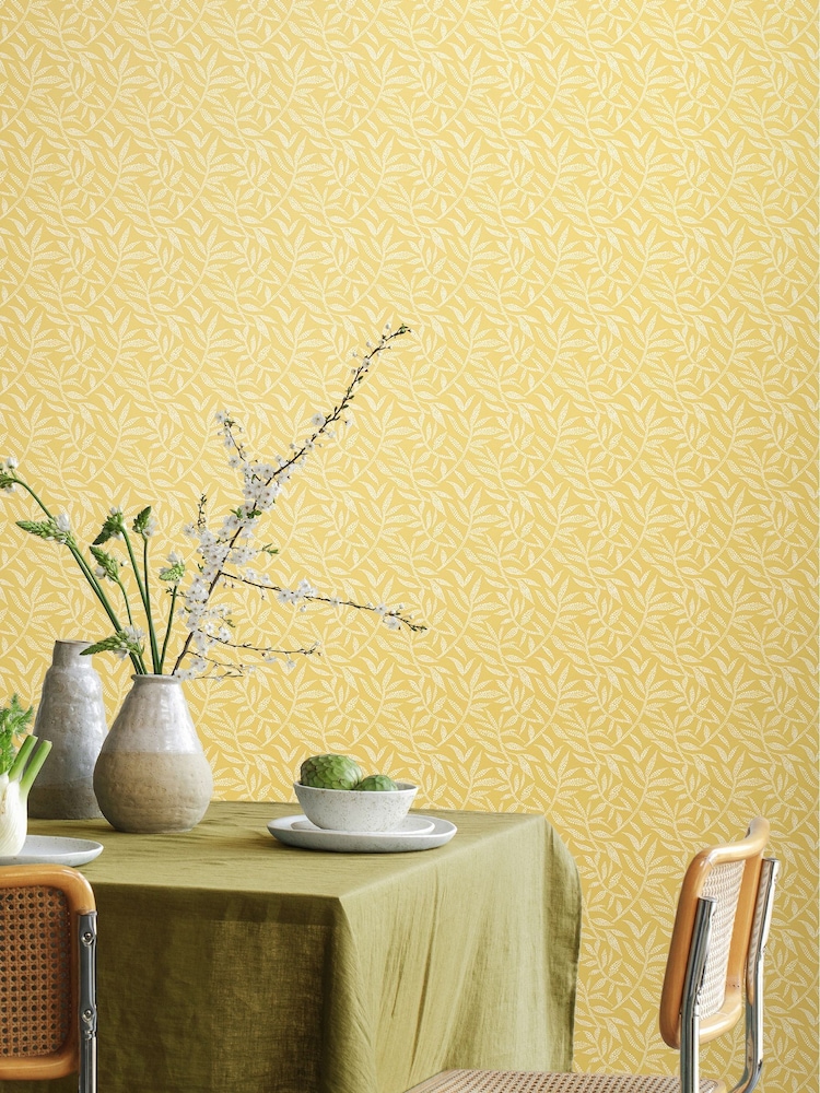 Ohpopsi Corn Dotty Leaf Print Wallpaper - Image 1 of 3