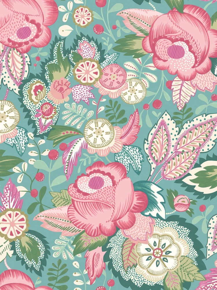 Ohpopsi Rose Seafoam Emily Rose Wallpaper - Image 2 of 2