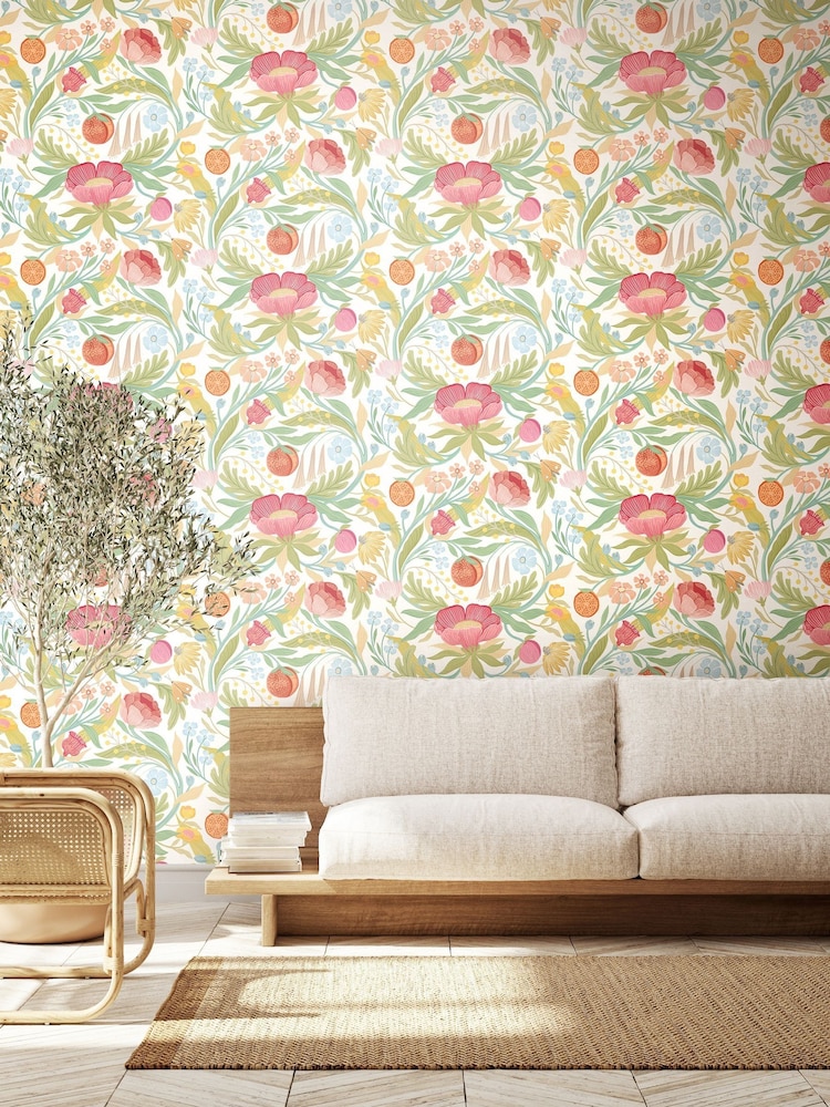 Ohpopsi Blossom Sage Clementine Wallpaper - Image 1 of 2