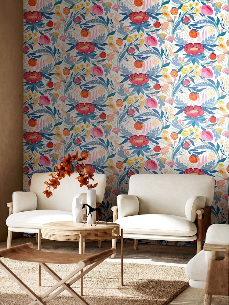 Ohpopsi Cornflower Clementine Wallpaper - Image 1 of 2