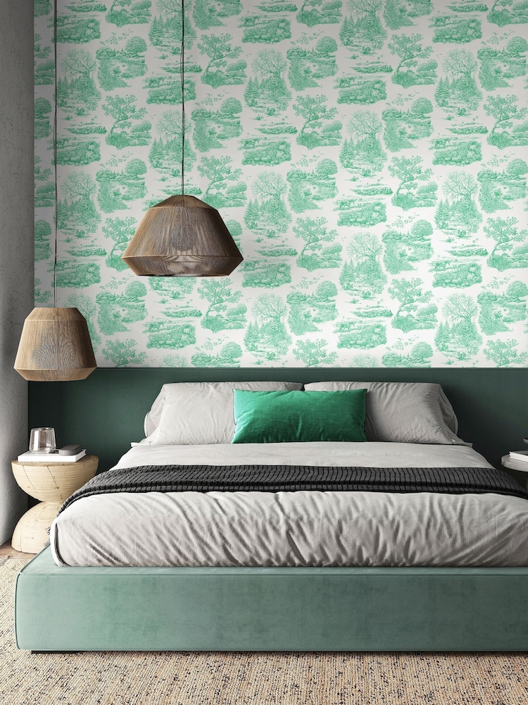 Ohpopsi Jade Eve Toile Wallpaper - Image 1 of 2
