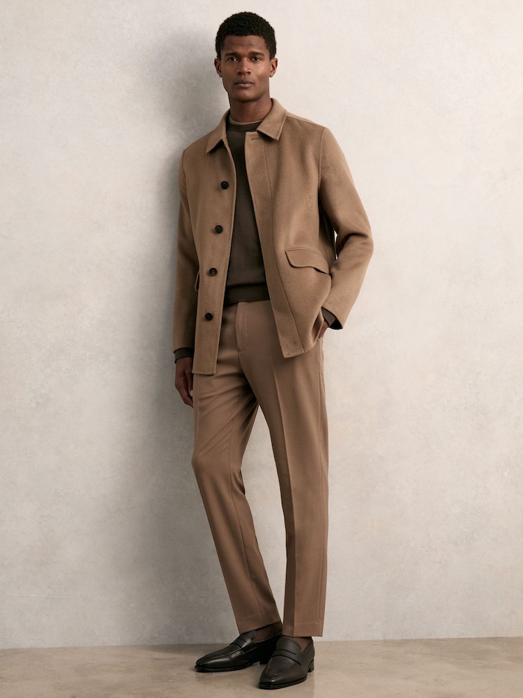 Reiss Brown Tamworth Wool Blend Double Face Button Jacket - Image 1 of 7