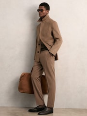 Reiss Brown Tamworth Wool Blend Double Face Button Jacket - Image 6 of 7