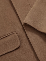Reiss Brown Tamworth Wool Blend Double Face Button Jacket - Image 7 of 7