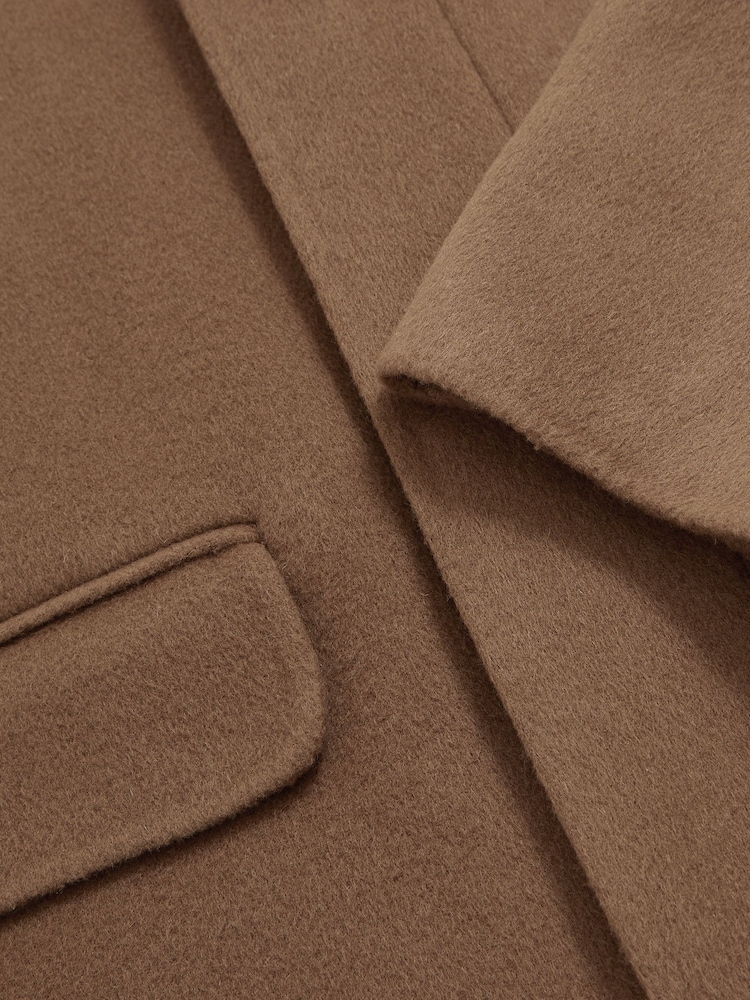 Reiss Brown Tamworth Wool Blend Double Face Button Jacket - Image 7 of 7