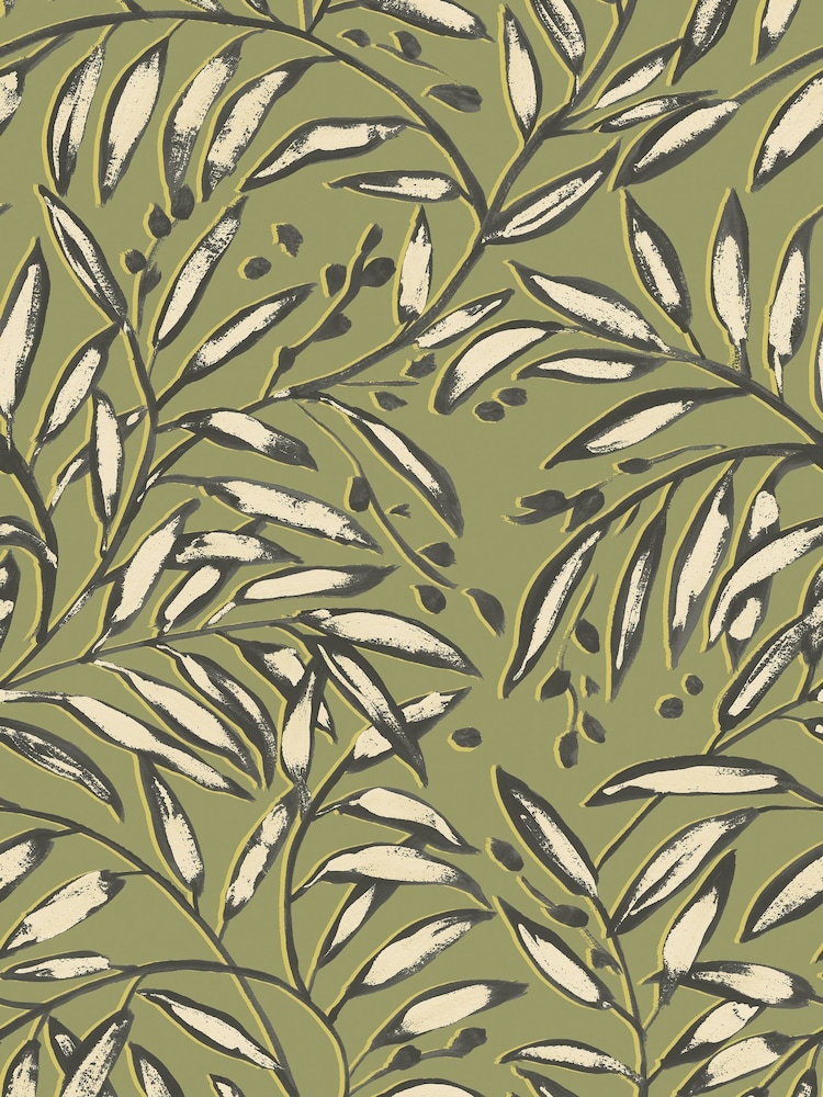 Ohpopsi Olive Lorena Vine Wallpaper - Image 2 of 2 Ohpopsi Olive Lorena Vine Wallpaper - Image 2 of 2