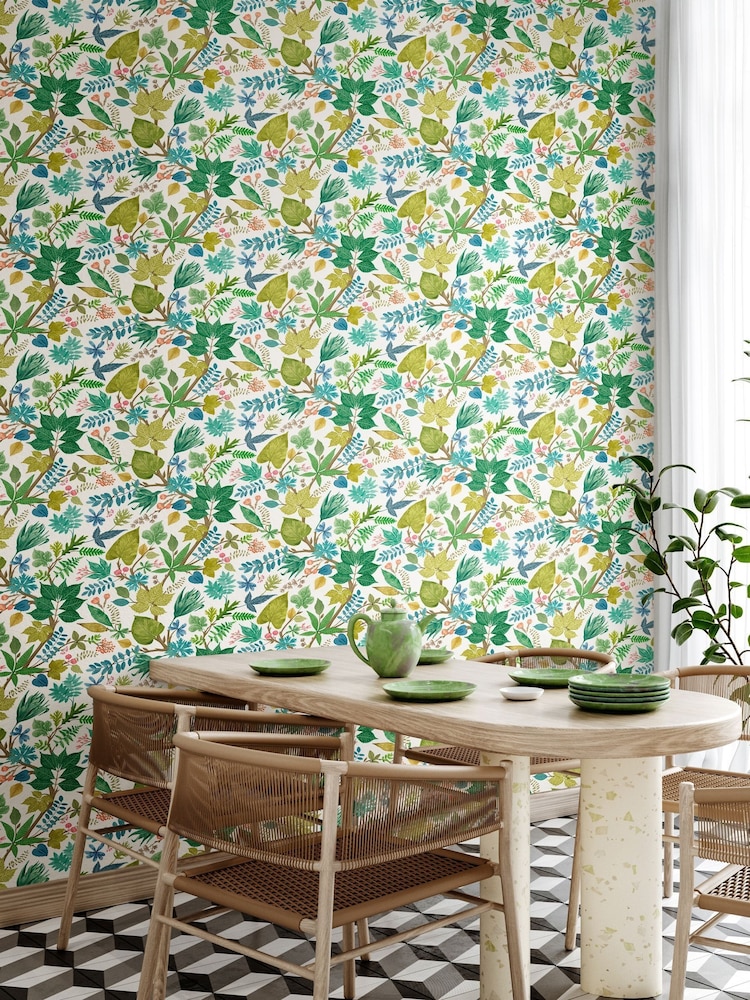 Ohpopsi Fresh Fern Lush Leaves Print Wallpaper - Image 1 of 2