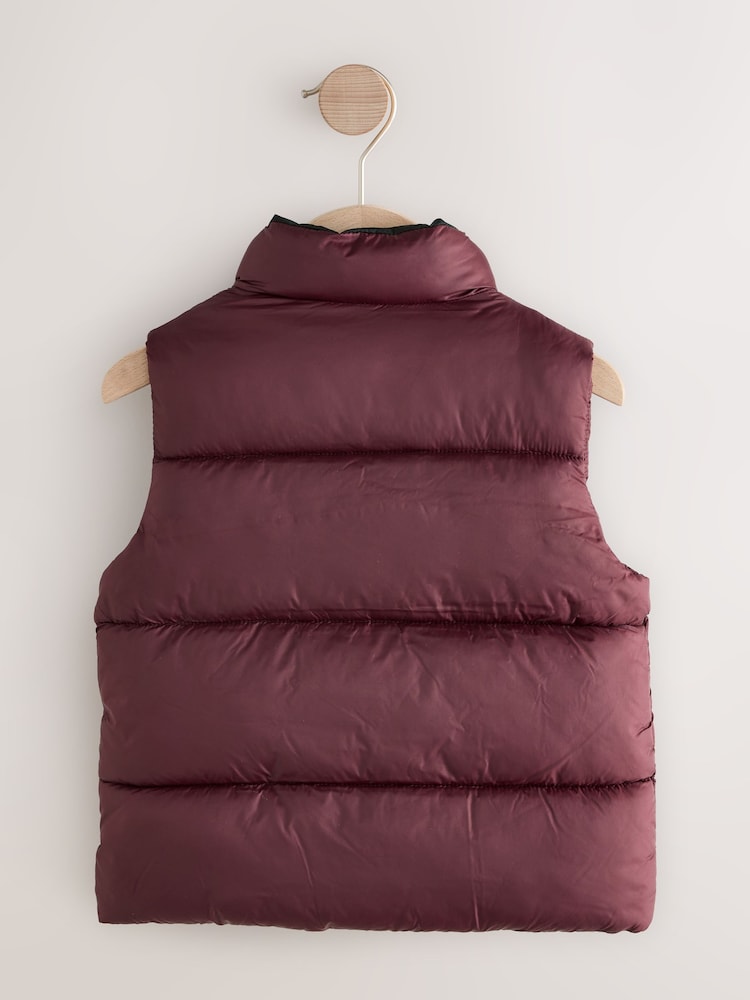 Burgundy Red Padded Gilet (3mths-10yrs) - Image 3 of 5