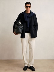Reiss Navy Tamworth Wool Blend Double Face Button Jacket - Image 3 of 6