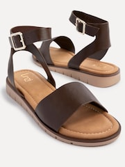 Linzi Brown Nora Two Part Flat Sandals - Image 4 of 5