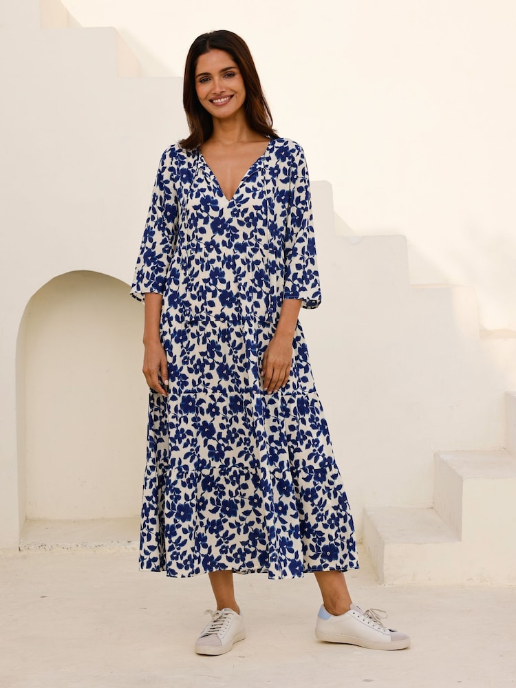 Aspiga Cream Emma EcoVero Midi Dress - Image 6 of 6