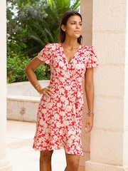 Aspiga Pink Chelsea EcoVero Wrap Dress - Image 1 of 5