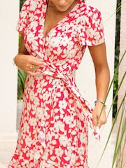 Aspiga Pink Chelsea EcoVero Wrap Dress - Image 3 of 5