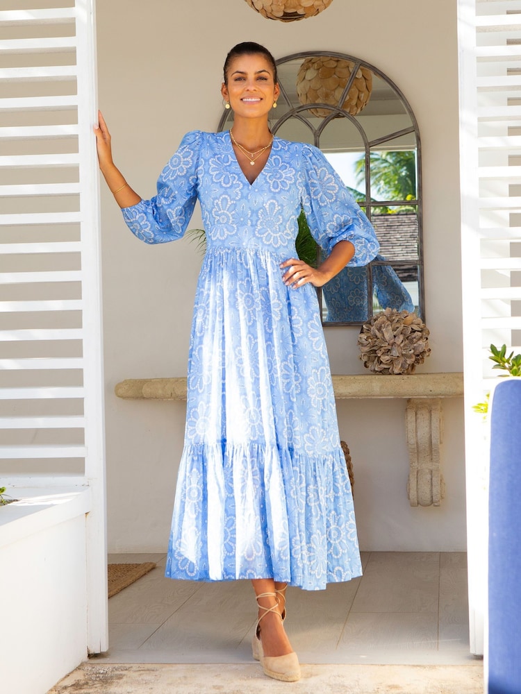 Aspiga Blue Annie Maxi 100% Cotton Dress - Image 1 of 5