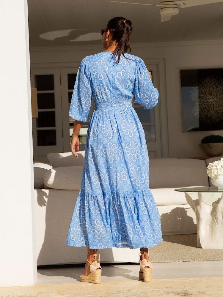 Aspiga Blue Annie Maxi 100% Cotton Dress - Image 2 of 5