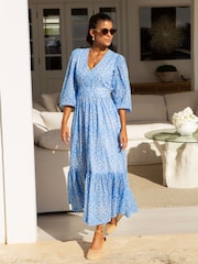 Aspiga Blue Annie Maxi 100% Cotton Dress - Image 5 of 5
