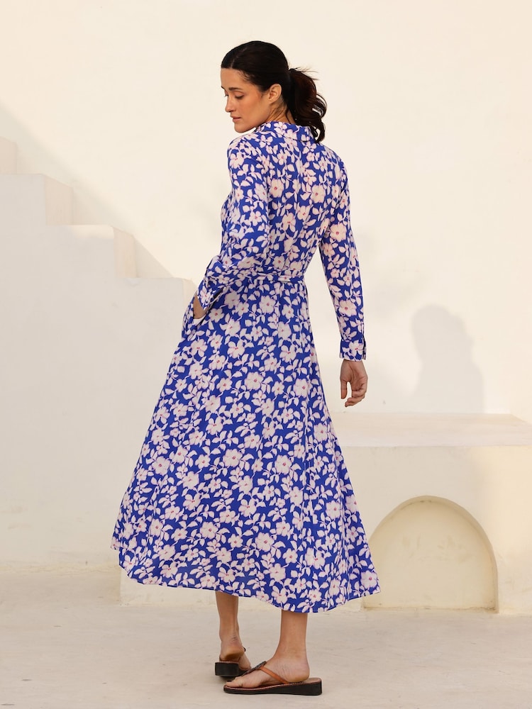 Aspiga Blossom Cobalt/Pink Eliza Shirt Dress - Image 2 of 5