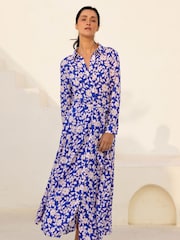 Aspiga Blossom Cobalt/Pink Eliza Shirt Dress - Image 4 of 5