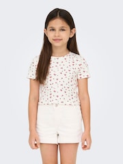ONLY KIDS Red Short Sleeve Floral Printed T-Shirt - Image 1 of 5