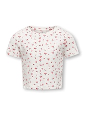 ONLY KIDS Red Short Sleeve Floral Printed T-Shirt - Image 4 of 5