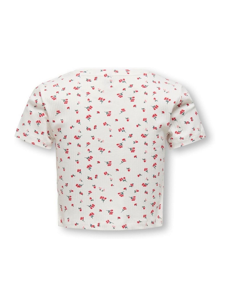 ONLY KIDS Red Short Sleeve Floral Printed T-Shirt - Image 5 of 5
