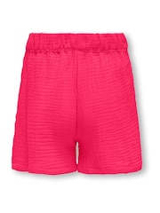 ONLY KIDS Pink Textured Tie Front Shorts - Imagen 2 de 3