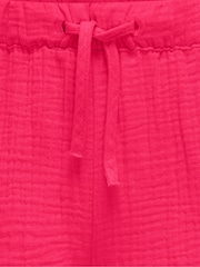 ONLY KIDS Pink Textured Tie Front Shorts - Imagen 3 de 3