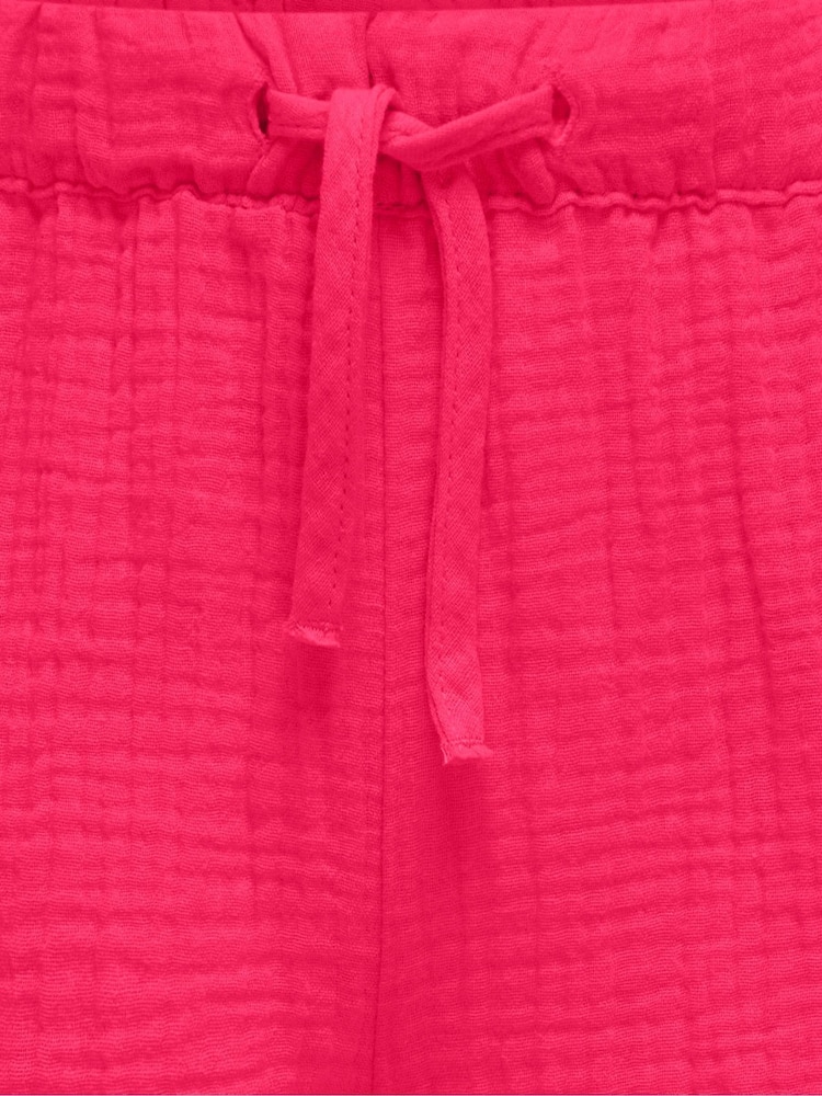 ONLY KIDS Pink Textured Tie Front Shorts - Imagen 3 de 3
