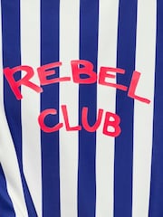 ONLY KIDS Blue Rebel Club Stripe Slogan Swimsuit - Image 3 of 3