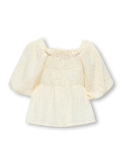 ONLY KIDS Pink Short Sleeve Puff Sleeve Blouse - Image 3 of 4