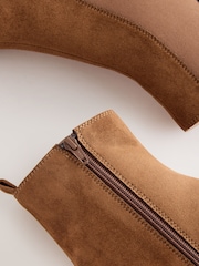 Tan Brown Standard/Wide Fit Chelsea Style Western Cowboy Boots - Image 3 of 5