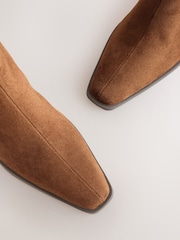 Tan Brown Standard/Wide Fit Chelsea Style Western Cowboy Boots - Image 4 of 5