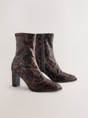 Leopard Print Standard/Wide Fit Forever Comfort® Round Toe Sock Boots - Image 1 of 5