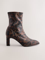 Leopard Print Standard/Wide Fit Forever Comfort® Round Toe Sock Boots - Image 2 of 5