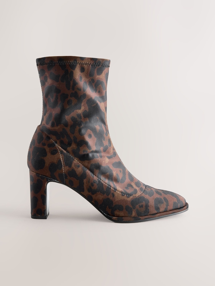 Leopard Print Standard/Wide Fit Forever Comfort® Round Toe Sock Boots - Image 2 of 5