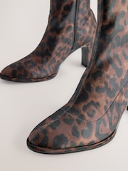 Leopard Print Standard/Wide Fit Forever Comfort® Round Toe Sock Boots - Image 4 of 5