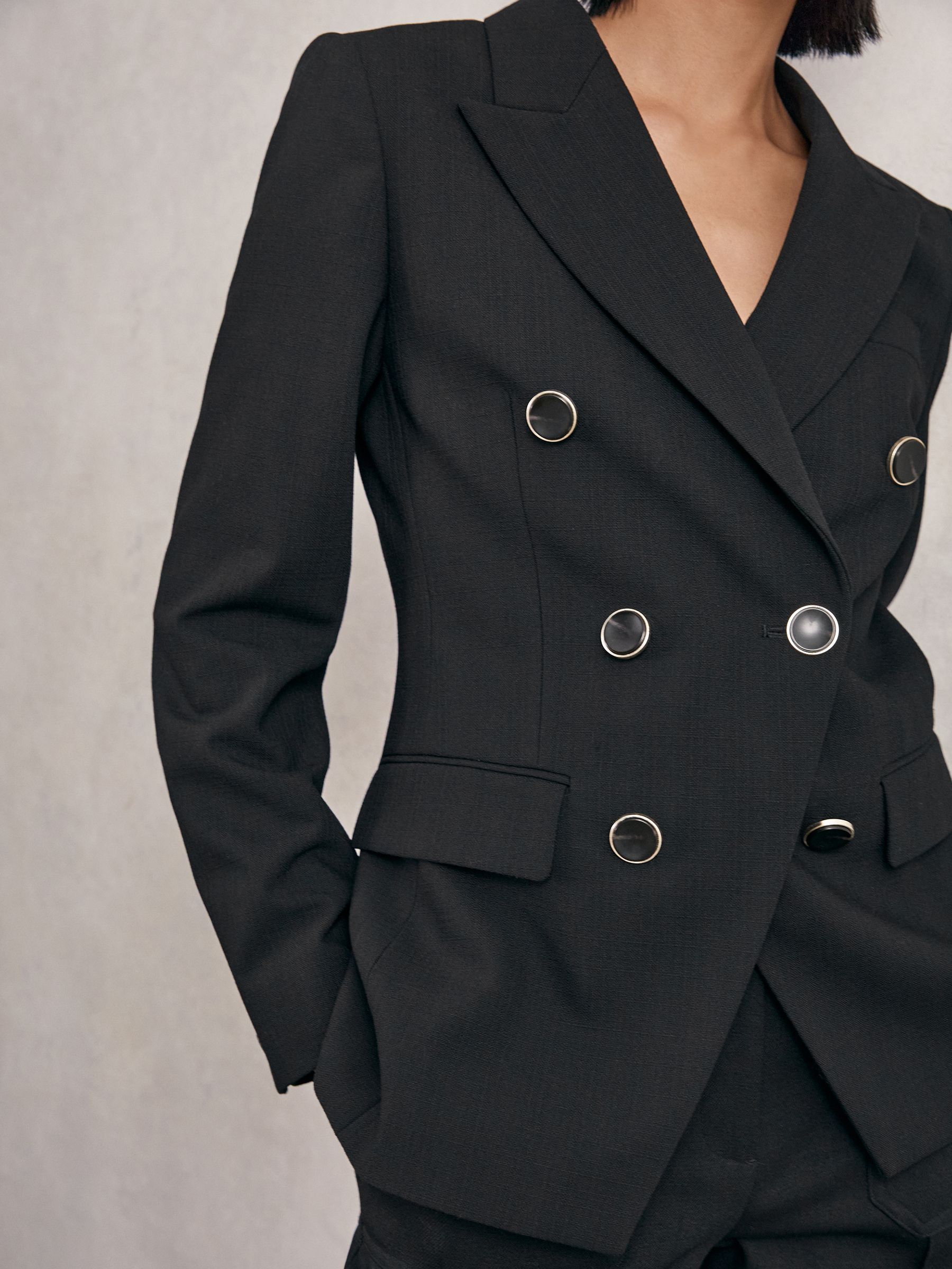 【海外限定】REISSブレザー☆Petite Lia Double Breasted Blazer Buy Reiss Black Lia Petite Wool-Blend Double-Breasted Blazer